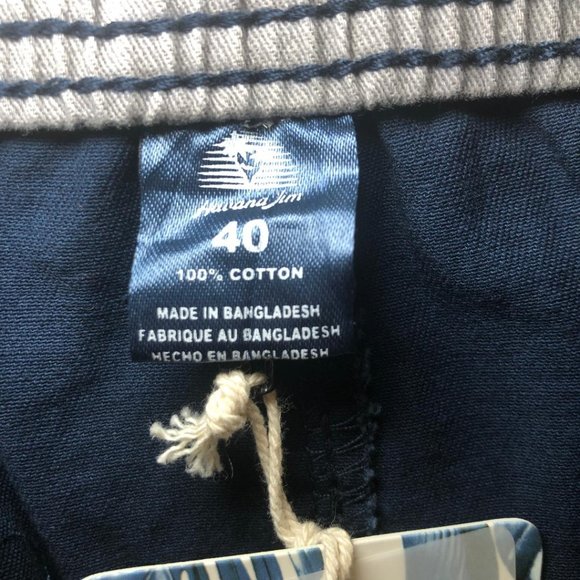 *Havana Jim Mens Shorts Size 40 Navy Zip Draw String 100% Cotton Comfort Pockets - Picture 5 of 9